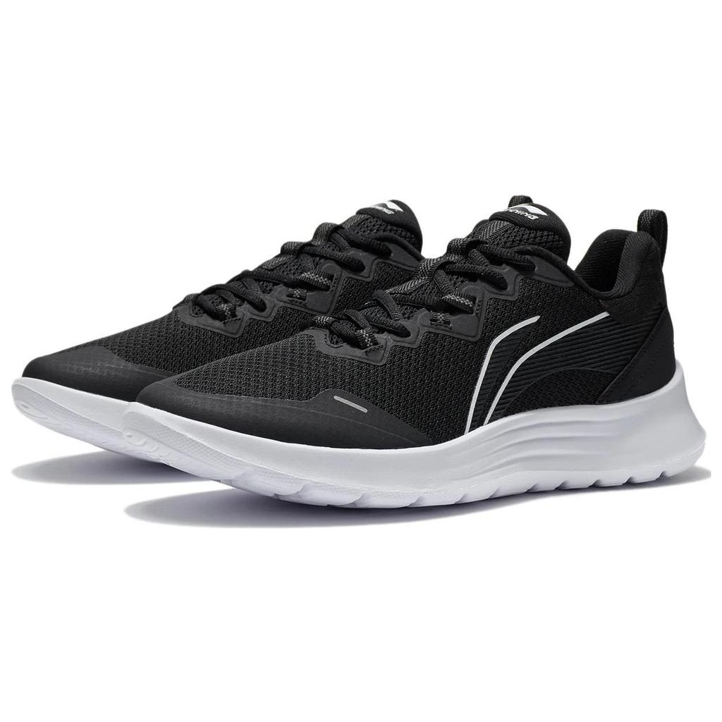 Li-Ning Casual Breathable Soft Resilient Comfortable Support Low-Top Running Shoes Men Sneakers Black White ARST089-1