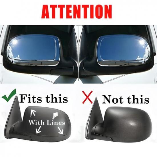 US Chrome Mirror Caps Cover For Chevy Silverado GMC Sierra Suburban Tahoe Yukon