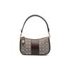 Swinger 23 Letter Pattern Zipper Closure Fabric And Calfskin Shoulder Crossbody Tote Bag Women Handbags Brown CD678-B4S0M