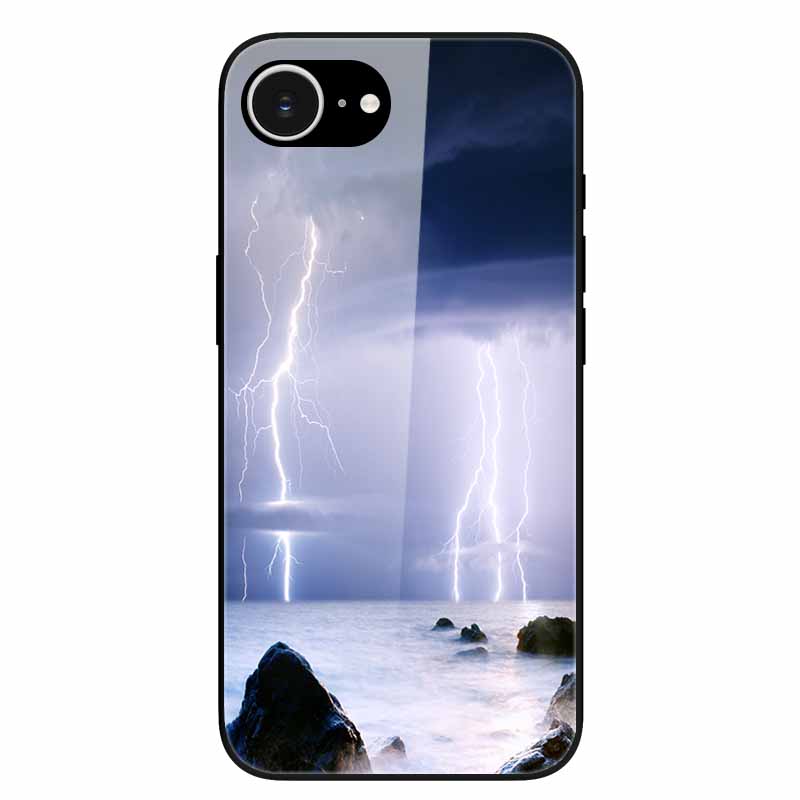 For iPhone 16E 2025 Case Black Bumper Tempered Glass Hard Phone Cases for iPhone16e 16e Back Cover for iPhoneSE SE 2025 Cool New