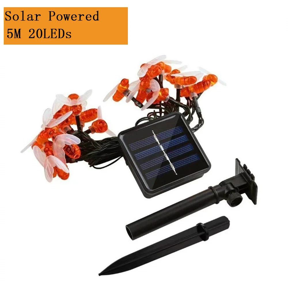 

Солнечная гирлянда, милая медовая пчела, светодиодная гирлянда, 5 м, 20 светодиодов, пчела, уличный сад, свадьба, патио, вечеринка, украшение дома, спальни 0-5W