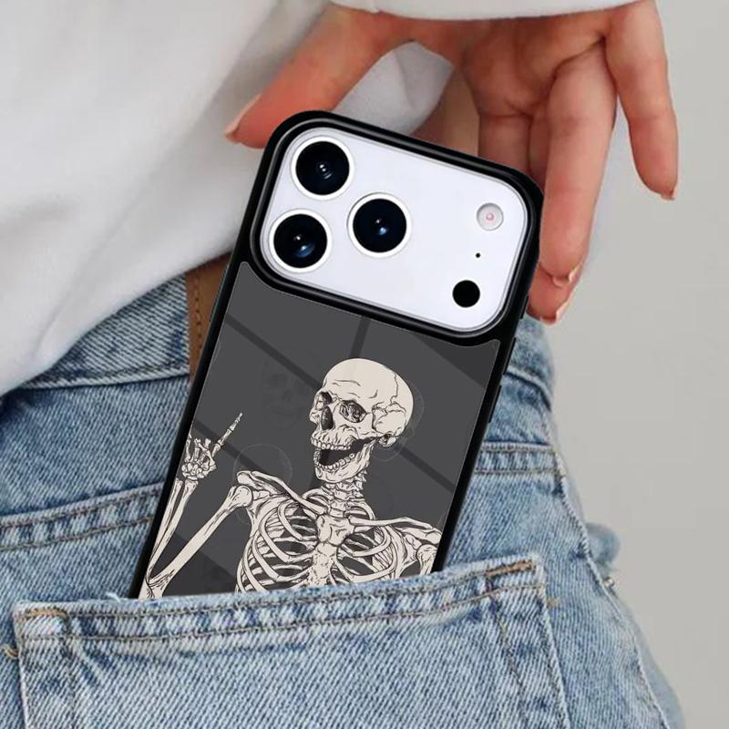 Ästhetische Skelett-Handyhülle für iPhone 16e 15 14 13 12 17 Pro Max Plus Air 17pro Hülle Coque