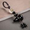 with Black Red Beads Bag Charms Natural Obsidian Car Key Ring Gourd Pendant Keychain  Small Gifts