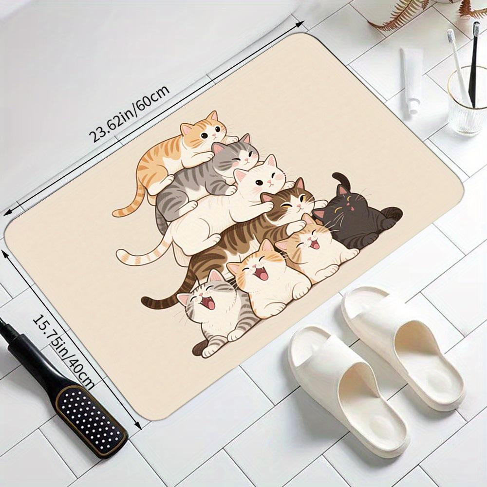 Cute Cartoon Anti-Slip Diatom Mud Bathroom Mat - Water Absorbent Foot Pad for Toilet Door