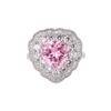 Jewelry Temperament Women'S Jewelry Ring, Imitation Pink Diamond Yellow Diamond Love Ring 10 * 10