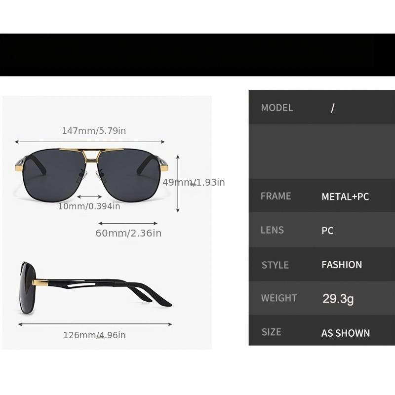 1pc Stylish Men'S Fashion Glasse with Golden Accents Durable Metal Frame for Casual Wear Everyday Fashion Glasses