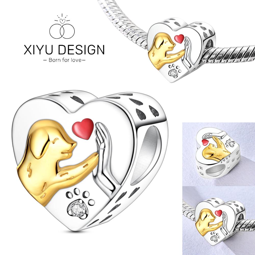 

Медь Оригинал Питомец Бусина Любовь Милый Маленький Собачий Шарм Подходит Для DIY Браслета Ожерелья Ювелирные Изделия Для Женщин Подарок на День Святого Валентина белый