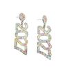 Digital Heart Earrings With Cubic Zirconia For Womens Gift Jewelry