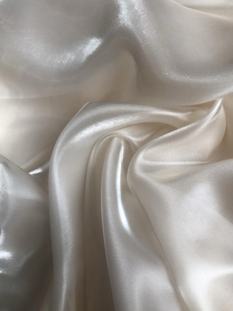 Water Satin Light Champagne Organza Fabric Very Wide Shiny Hard Yarn Designer Wedding Dress Fabric Designer Clothing Fabric
