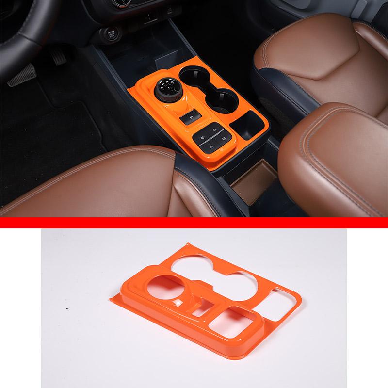 

For Ford Maverick 2026 ABS Matte Black/Carbon Fiber Car Center Control Shift Panel Cover Trim Sticker Car Interior Accessories помаранчевий