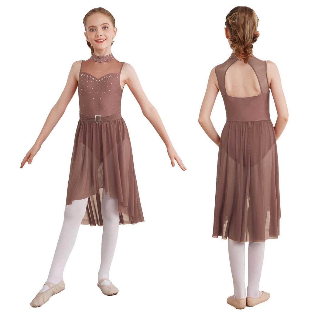 Vestito Latino Americano Bambina TiaoBug Top Corto Da Ballo Per Donna Crop Top Da Balletto Danza Tutu Bambina - Foto 3