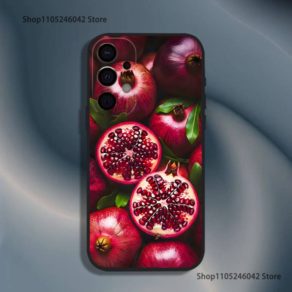 

Cute pomegranate Black Cover Phone Case For Samsung S26,S25,S24,S21,S22,S23,S30,Ultra,S20,Plus,Fe,Lite,5G Samsung S24