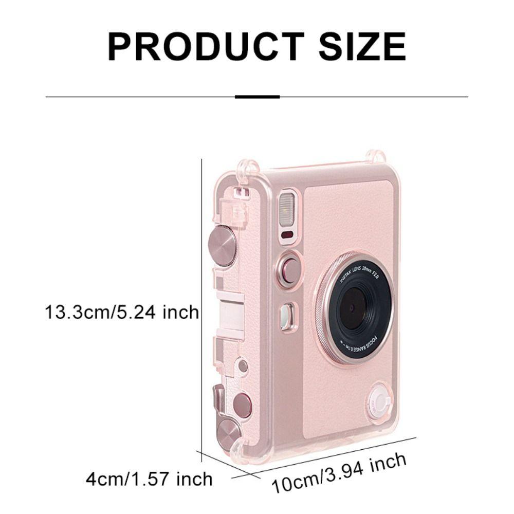 Translucent Pink Carrying Case Protective Cover for Fujifilm Instax Mini EVO Photo Equipment