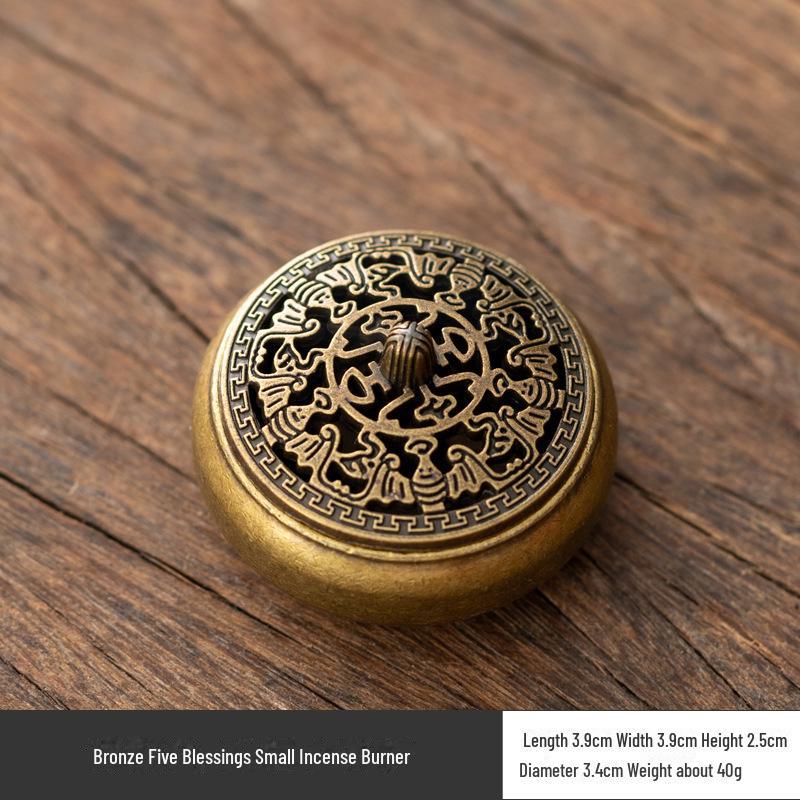 Vertical Baifu Hollow Creative Alloy Incense Burner - Office Decor