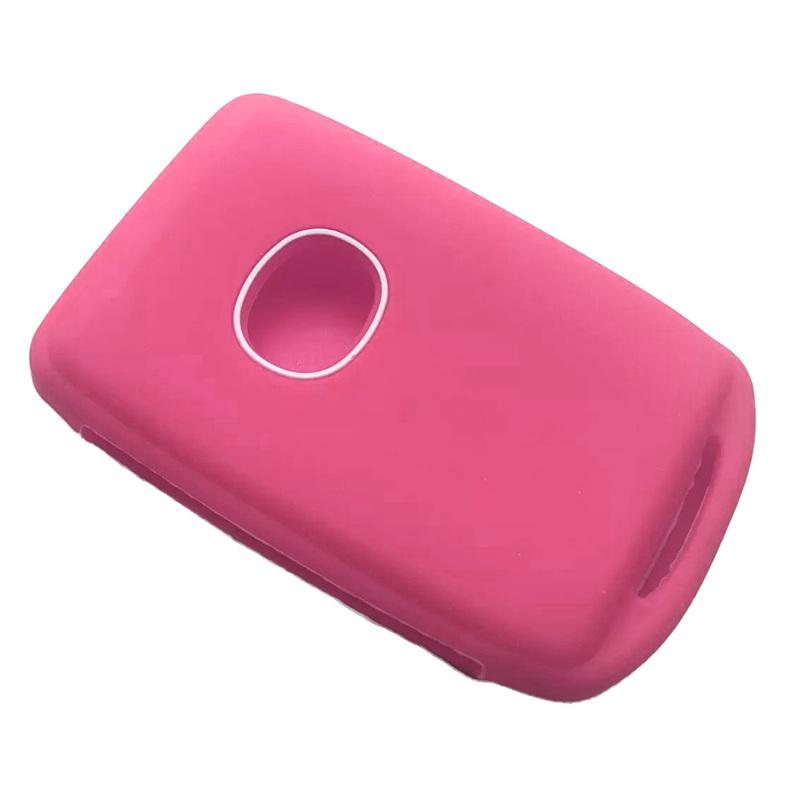 Pink Silicone 4 Buttons Remote Key Fob Case Cover Shell Fit for Mazda 3 6 CX-3 CX-5 CX-9 CX-90 CX-30 CX-50 MX-5 MIATA