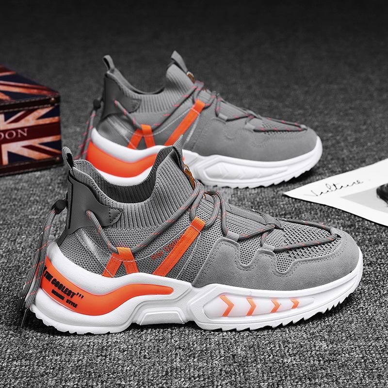 

Мужская модная спортивная обувь уличная трендовая дышащая беговая обувь тренировочная обувь 44 оранжевый/серый