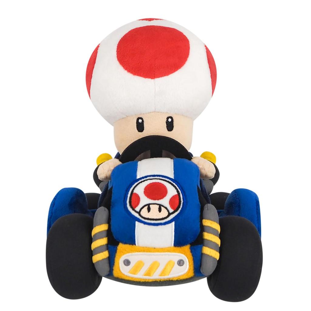 Sanei Boeki Super Mario & Mario Kart World Toad Plush Toy, W17 x D27 x H21.5cm (MKW03)