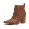 New plus Size Boots Pointed High Heels Low-Cut Ankle Boots All-Matching Graceful PU Leather Chelsea Boots for Women