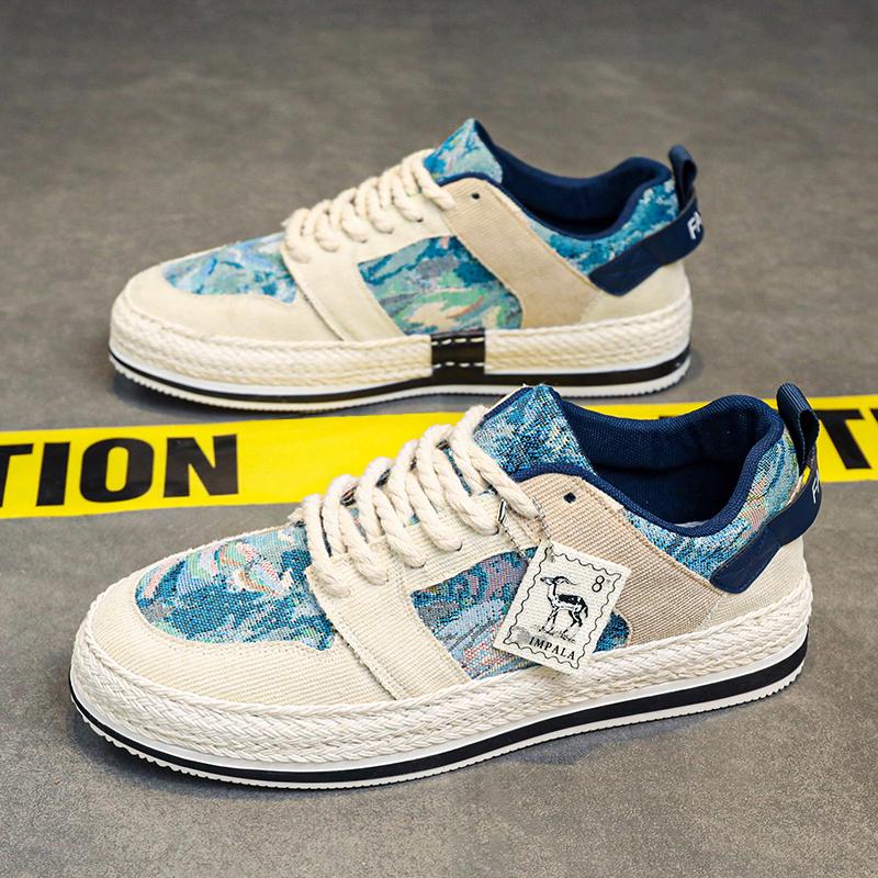 Pánské plátěné ležérní baleríny - Sportovní a volnočasová obuv s měkkou podrážkou na jaro/léto