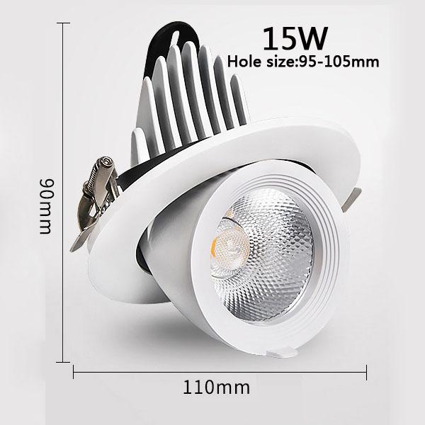 Led COB Downlight Recessed Light 360 Degree Adjustable Angle 5W 12W 20W 30W 40W Spot Lamp Living Room Office Mall Bar AC110-240V