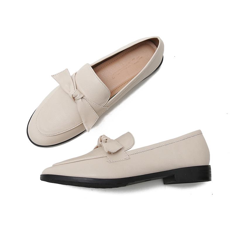 Mocasin din piele pentru femei în stil britanic - Pantofi plați cu talpă moale, Primăvara 2025, Mărimi 41-43