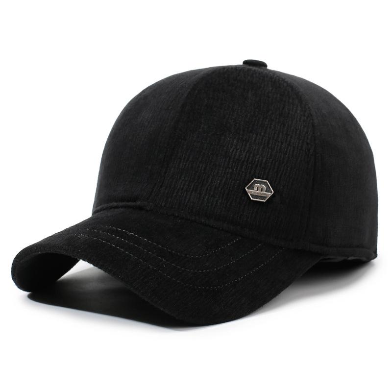 Autumn Winter Men's Outdoor Baseball Cap Velvet Thick Ear Protection Cap Cold Warm Middle-Aged and Elderly Cap