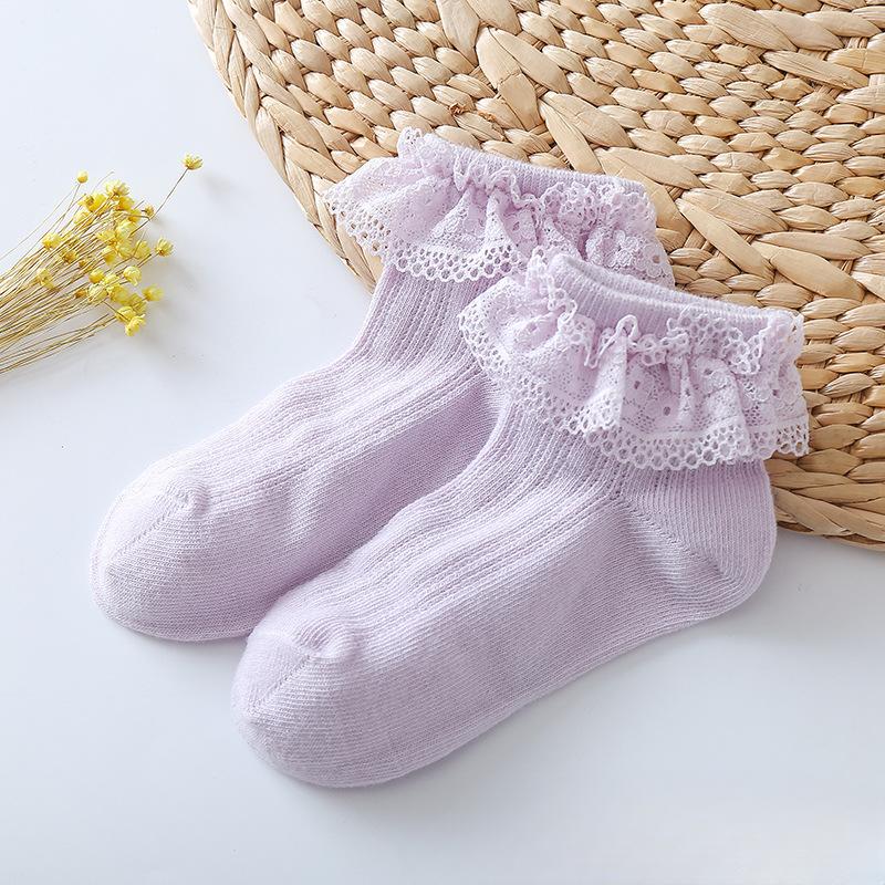 New Children's Lace Socks Spring Summer Baby Mesh Sock Girls' Lace Dance Sock Korean Edition Trendy Girls' Sock Toddler Socks