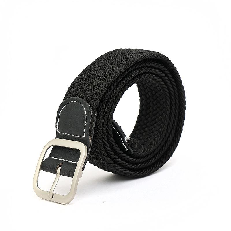 Elastic Braided Belt for Young Female Student Military Training Pants Casual Belt Belt Belt Men Canvas Belt Men