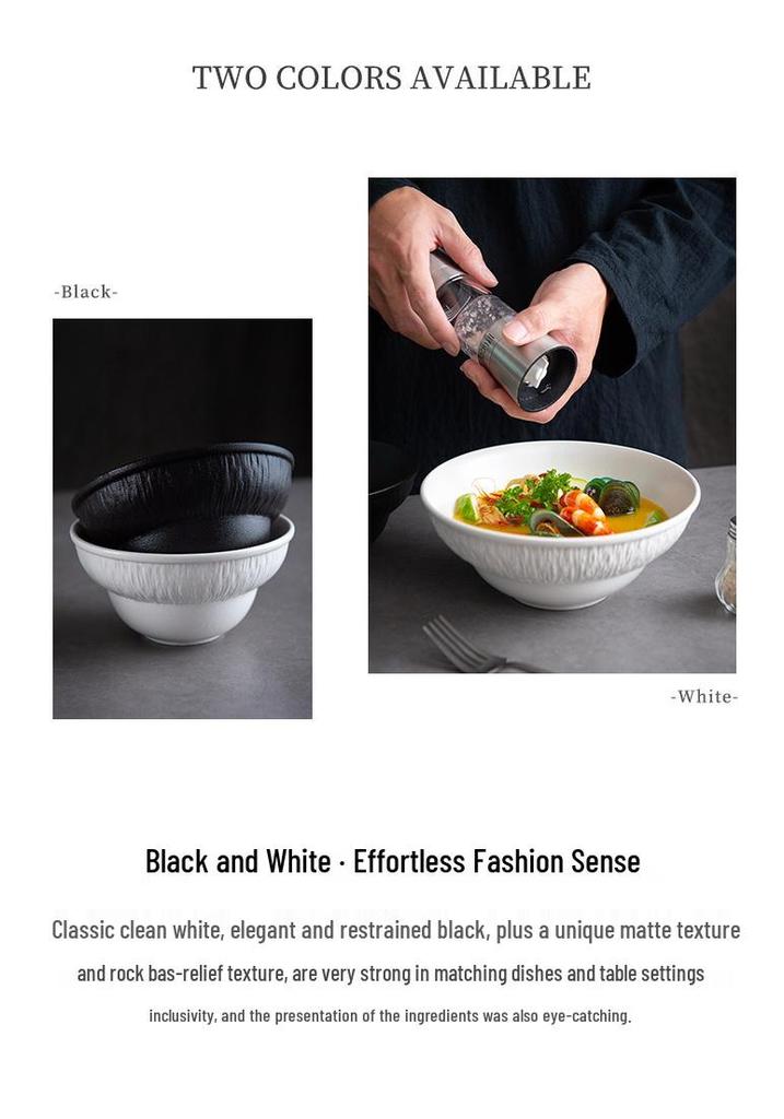 Premium Large Ramen & Luosifen Ceramic Bowl – Conical Hat Design for Noodles, Soup, Mixed Rice, Salad