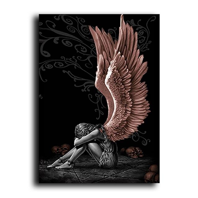 

Ангелы и демоны, холст, живопись, постеры и принты, настенные художественные фотографии, Куадрос, гостиная, спальня, современное украшение для дома 50X70cm Unframed