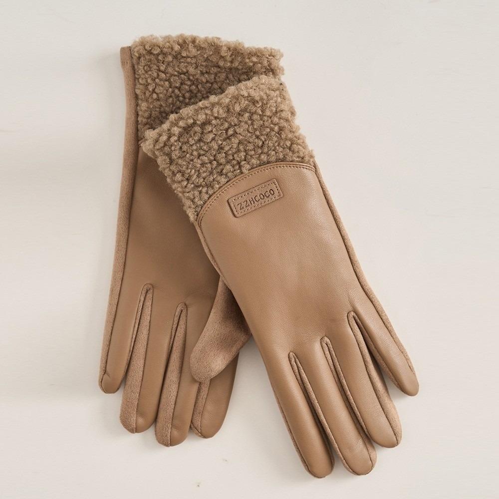 

Touchable Screen Touch Screen Gloves PU Leather Driving Mittens Winter Gloves Autumn and Winter 3