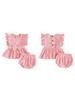 Toddler Girls Ruffle Sleeve Top and Shorts Set Cute Bow Vest with Matching Shorts for Summer Playdates and Outings