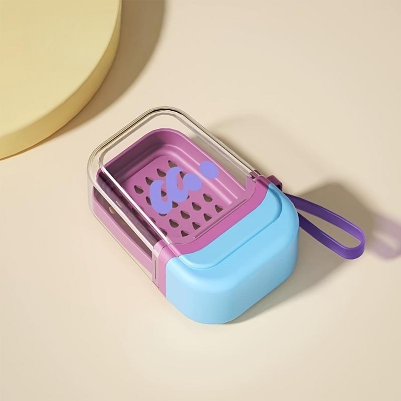 Portable Travel Soap Box, New Creative Travel Specific Double-layer Sealed Drain Mini Soap Box with Lid