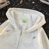 Unisex Spring Shoulder Padded Jacket: High Street Cool, Zipper Accents, Fashion Hoodie Cardigan