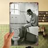 Vintage Toilet Time Metal Sign Waterproof Dustproof Perfect for Home Bar Cafe Decor Funny Wall Art Bedroom Aes