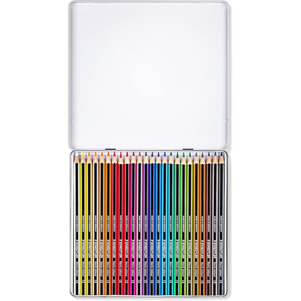 STAEDTLER (STAEDTLER) Colored Pencils, Norris Color, 24 Colors, Metal Case, Oil Based, 1 Set, 185...