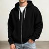 Men's Full Zip Hoodie Drop Shoulder Sleeves, Casual Long Sleeve Sweatshirt for Everyday Wear