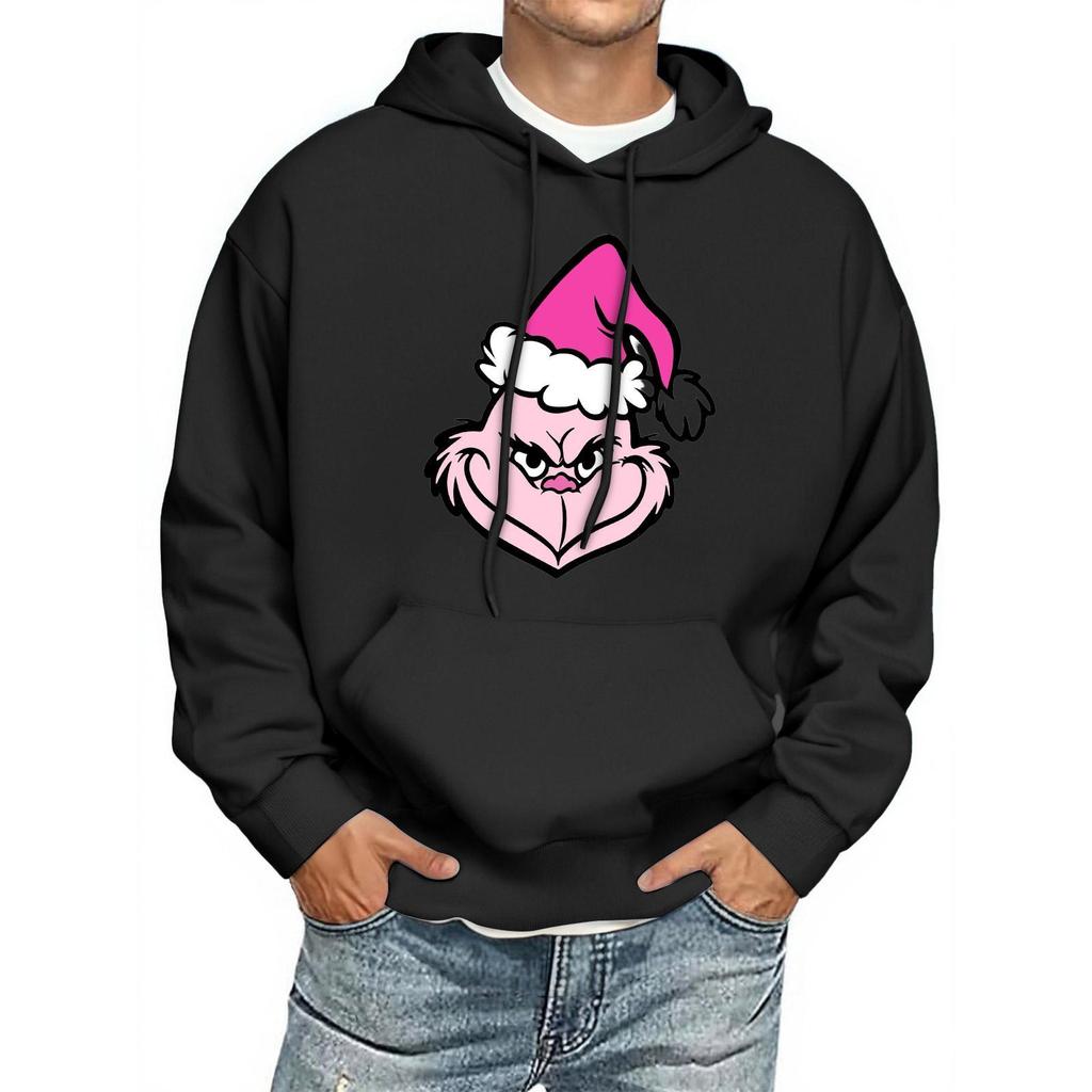 Men's Print Hooded Sweatshirt Long-Sleeve Casual Pullover Hoodie Hooded Sweatshirt