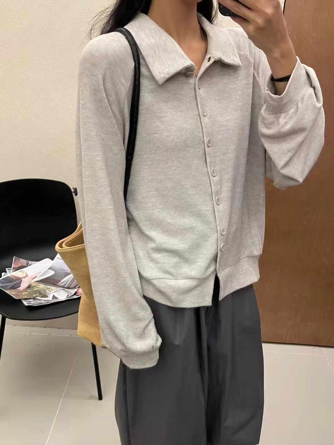 

DA7 Женский кардиган свободного кроя большого размера, стройнящий - Весна 32071 Корейский стиль One Size