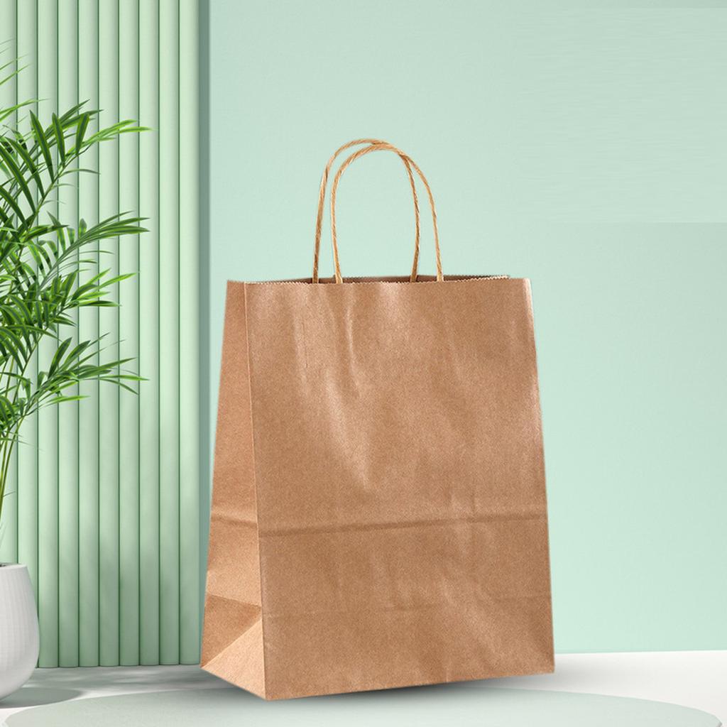 Kraft Paper Tote Bags Christmas Gift Packaging for Milk Tea Takeout Shopping