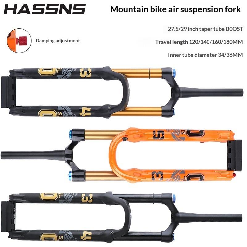 Mountain Bike Air Pressure Front Fork 34 36MM Tube 160/180 Large Stroke God Fork Barrel Shaft BOOST Air Fork