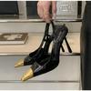 Designer Street Style Back Strap Pumps Women Sexy Splicing Pointed Toe Elegant Thin Low Heels Mule Party Dress Shoes Sandal