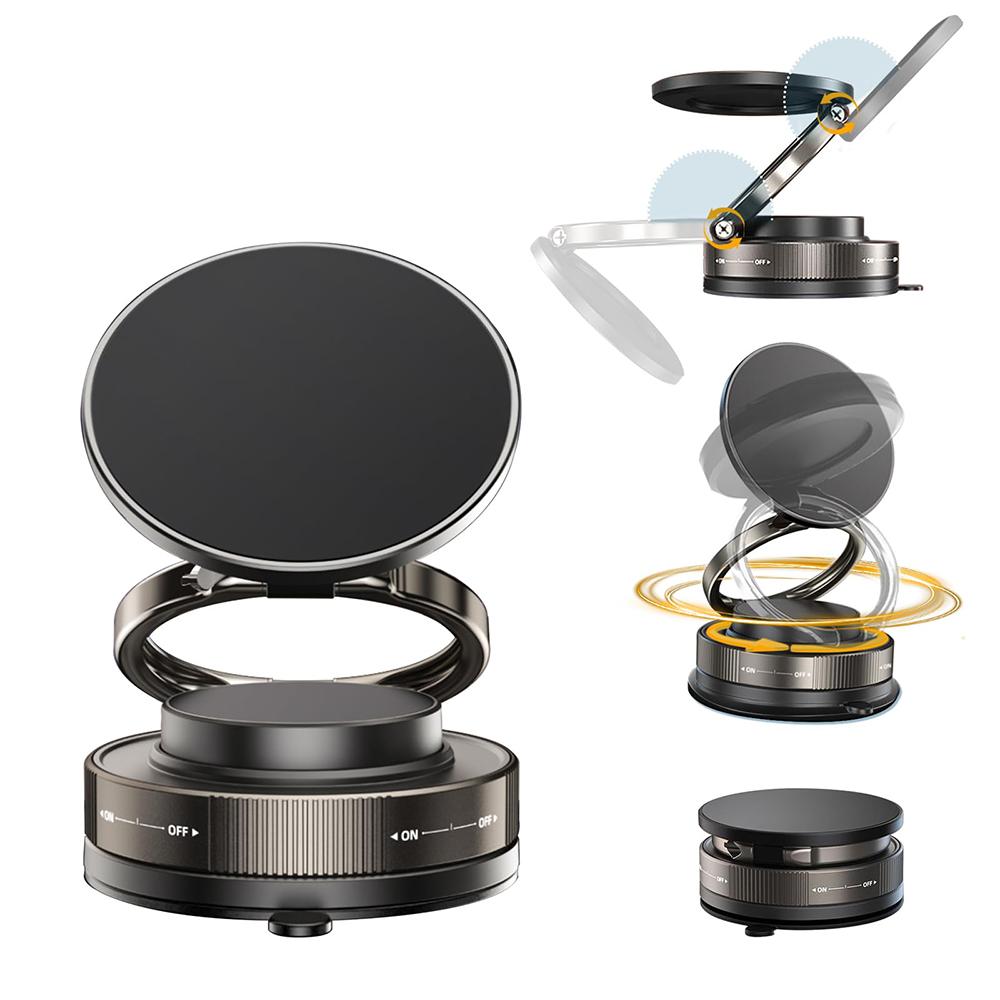 

YZ Vacuum Magnet Bracket Stand 360° Adjustment Design Strong Adsorption Magnetic Foldable Phone Holder Car Mount Suction Cup чорний