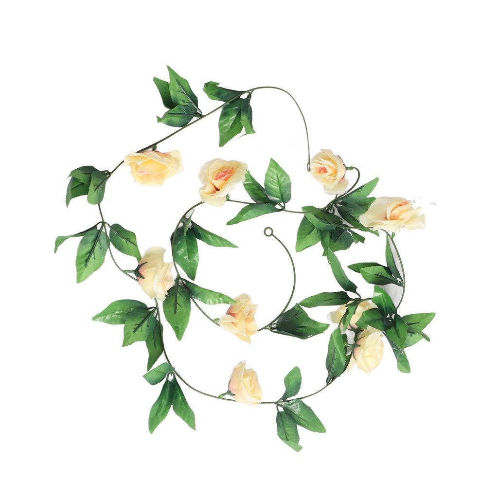 Künstliche Rosenranke 2,4 m Künstliche Rosenblüten Hängende Efeu für Hochzeitsfeier Rot