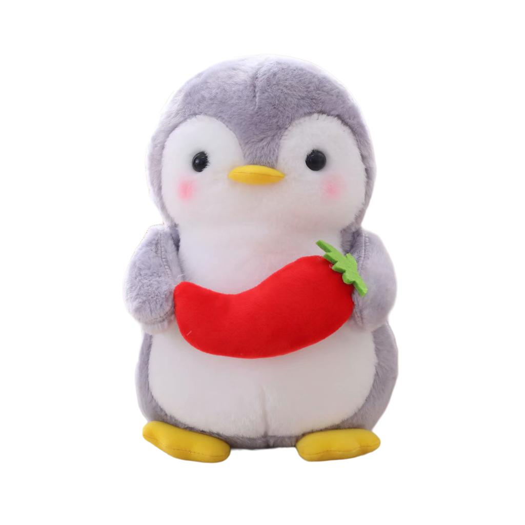 25Cm Kawaii Standing Penguin Doll Plush Toy Stuffed Female Male Holding Food Cartoon Animal Plushie Birthday Gift