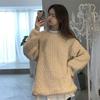 Thickened soft waxy gentle sweater women's autumn and winter top loose retro lazy twist bottomed knitted sweater jacket