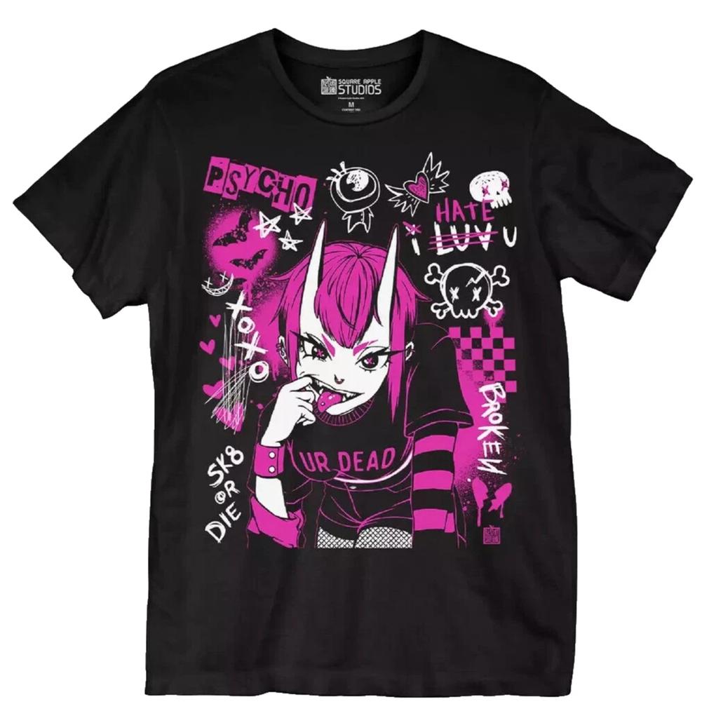 Quadratische Apple Studios Juniors Moody Punk Girl Boyfriend Fit Hemd NWT XS-2XL