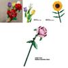 Rose Sunflower Tulip Building Blocks Toy Kids Gift Simulate Flowers Decor