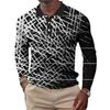 Long Sleeve Polo with Bold Tiger Print, Stylish Casual Wear