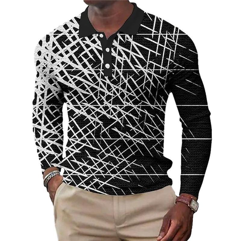 Long Sleeve Polo with Bold Tiger Print, Stylish Casual Wear